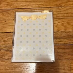 Vintage Blank Cards Yellow & Blue Dots, ideal for Baby shower Invitations